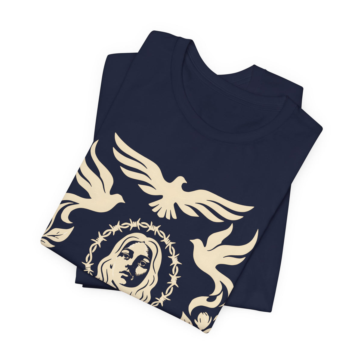 Doves of Peace | Vintage Folk Art T-Shirt | LinoRock Farmworker Pride T-Shirt
