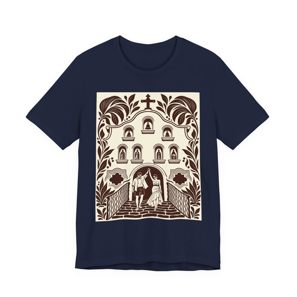 Destination Wedding | Romantic Chapel  Lino Cut T-Shirt | LinoRock