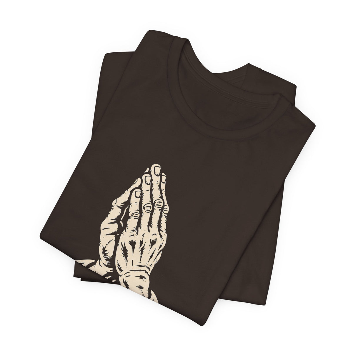 Rooted in Faith | Praying Hands & Tree Roots Graphic T-Shirt | LinoRock