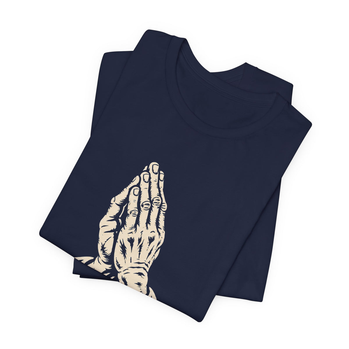 Rooted in Faith | Praying Hands & Tree Roots Graphic T-Shirt | LinoRock