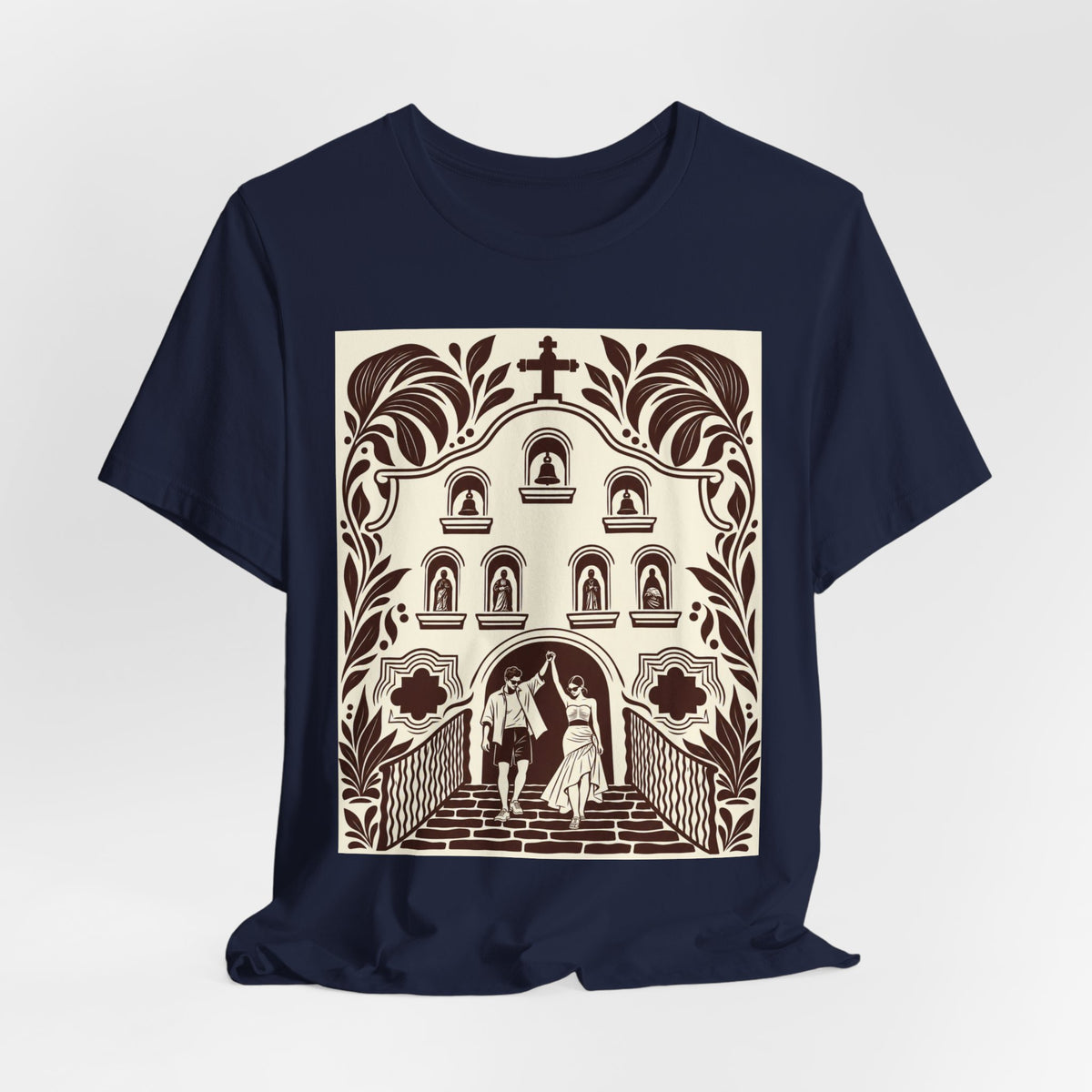 Destination Wedding | Romantic Chapel  Lino Cut T-Shirt | LinoRock
