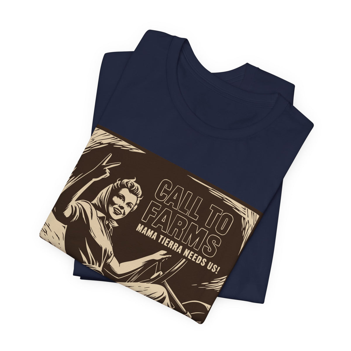 Call to Farms | Farmworker Pride Linocut Graphic T-Shirt | LinoRock