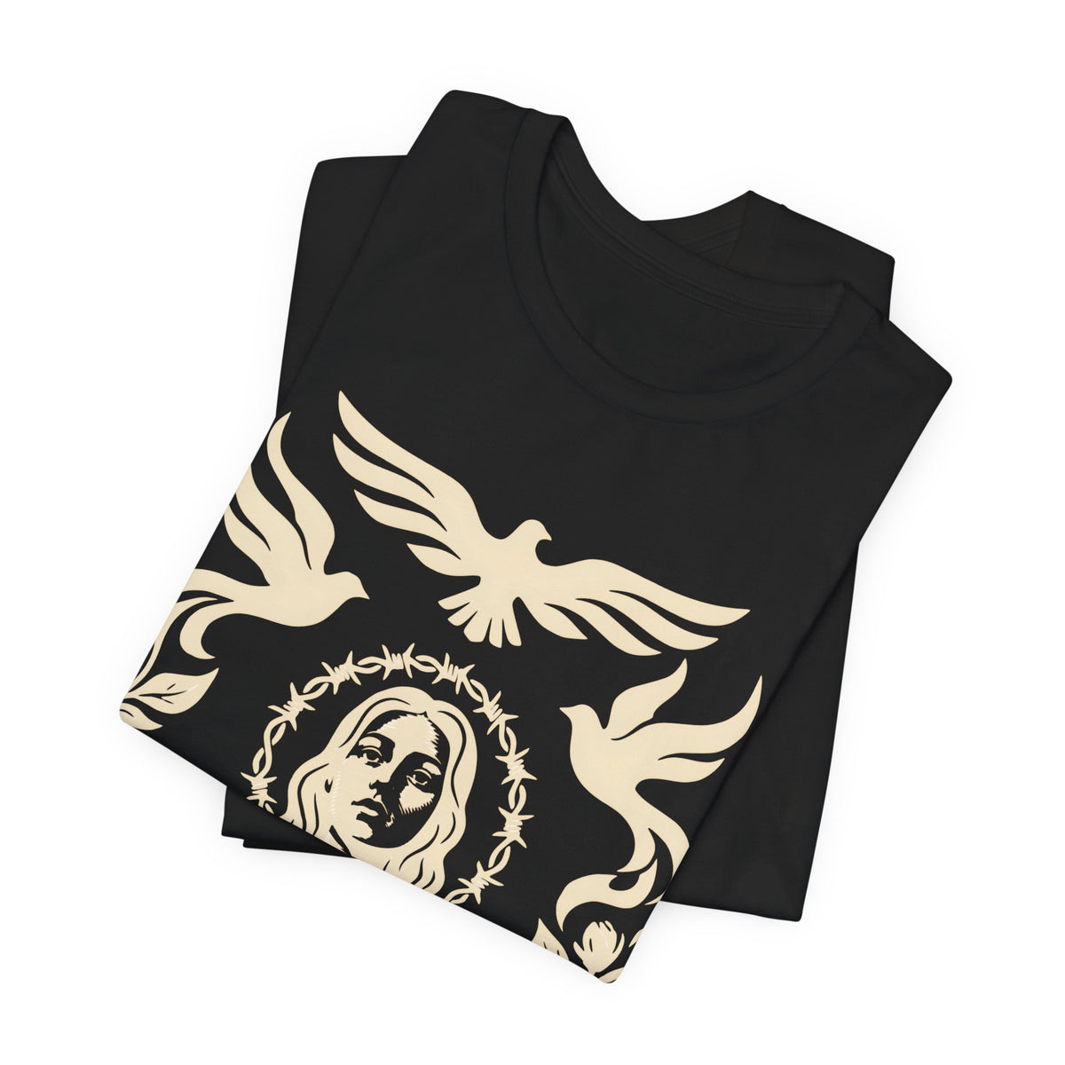 Doves of Peace | Vintage Folk Art T-Shirt | LinoRock Farmworker Pride T-Shirt