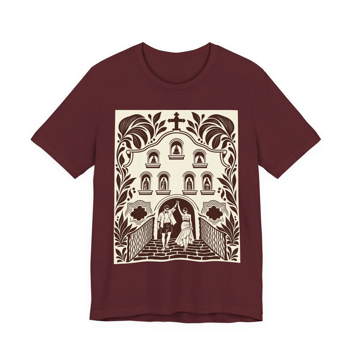 Destination Wedding | Romantic Chapel  Lino Cut T-Shirt | LinoRock