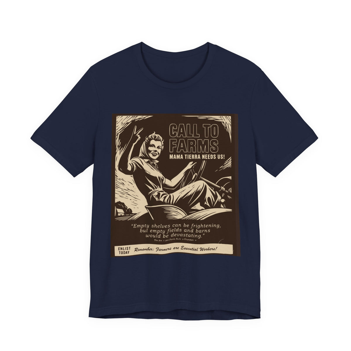 Call to Farms | Farmworker Pride Linocut Graphic T-Shirt | LinoRock