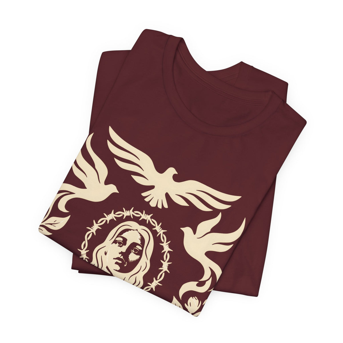 Doves of Peace | Vintage Folk Art T-Shirt | LinoRock Farmworker Pride T-Shirt