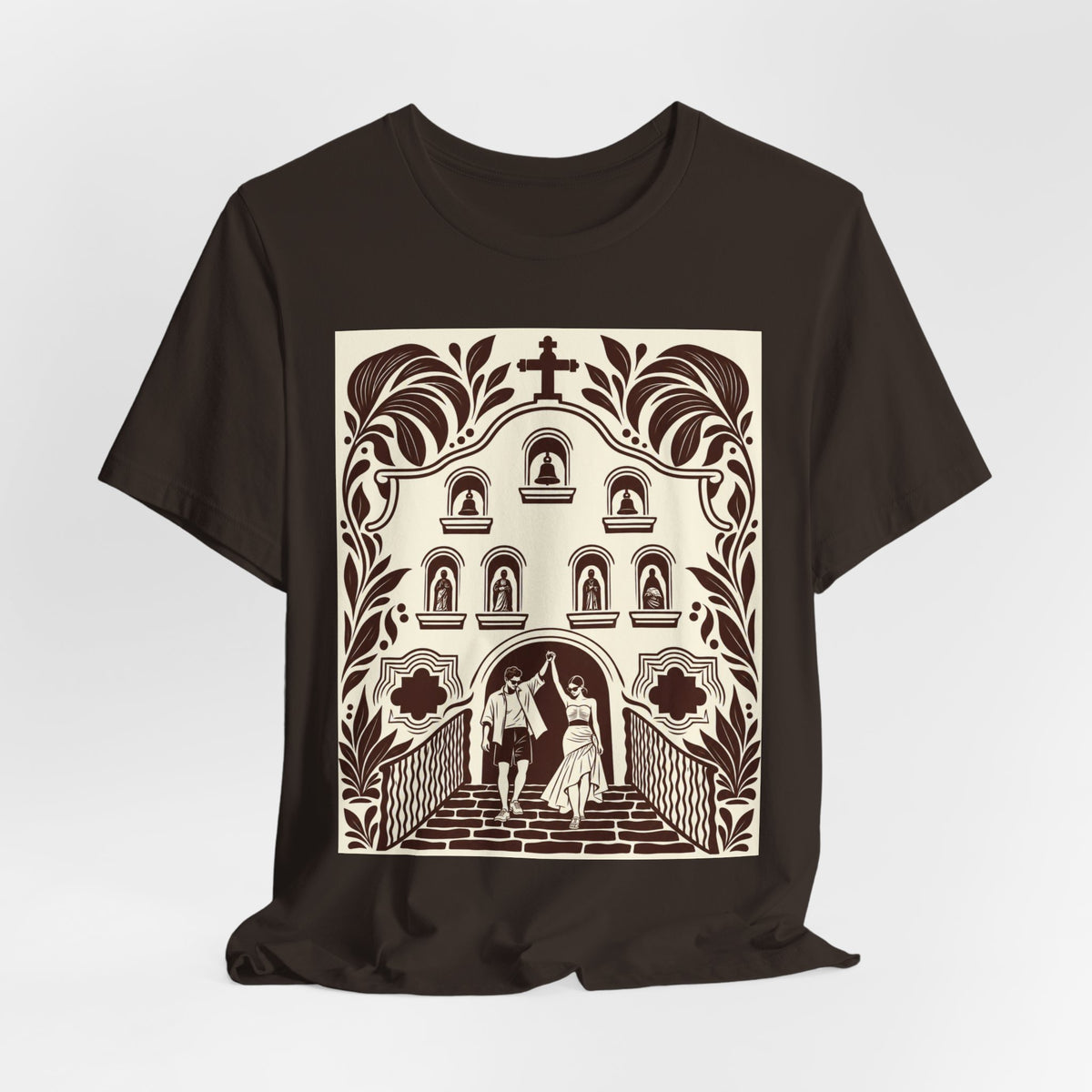 Destination Wedding | Romantic Chapel  Lino Cut T-Shirt | LinoRock