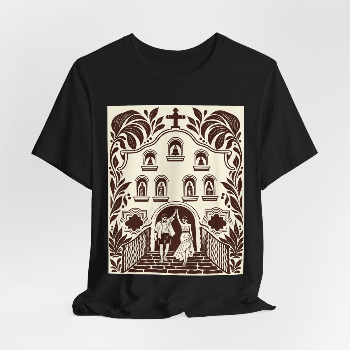 Destination Wedding | Romantic Chapel  Lino Cut T-Shirt | LinoRock