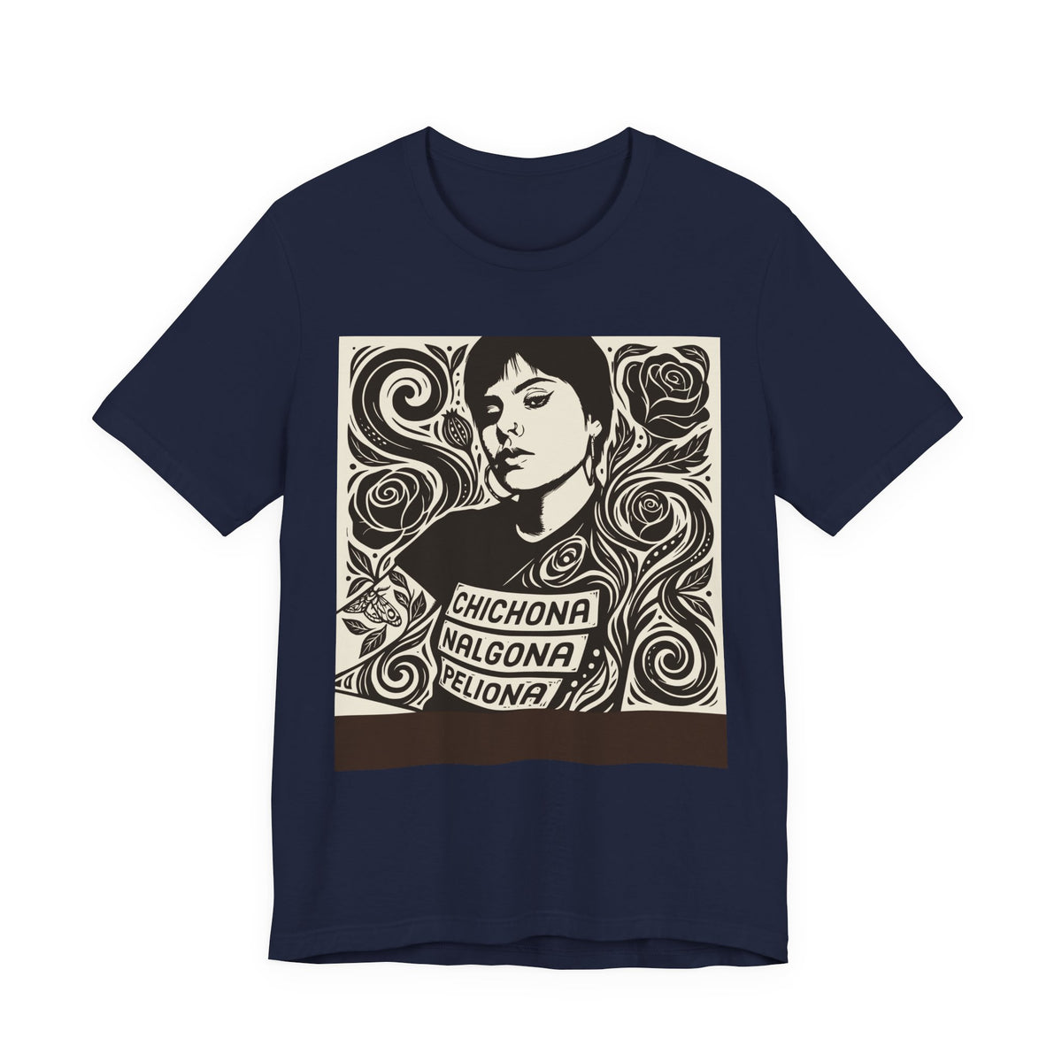 Nalgona, Chichona y Peliona | Funny Latina Linocut T-Shirt | LinoRock