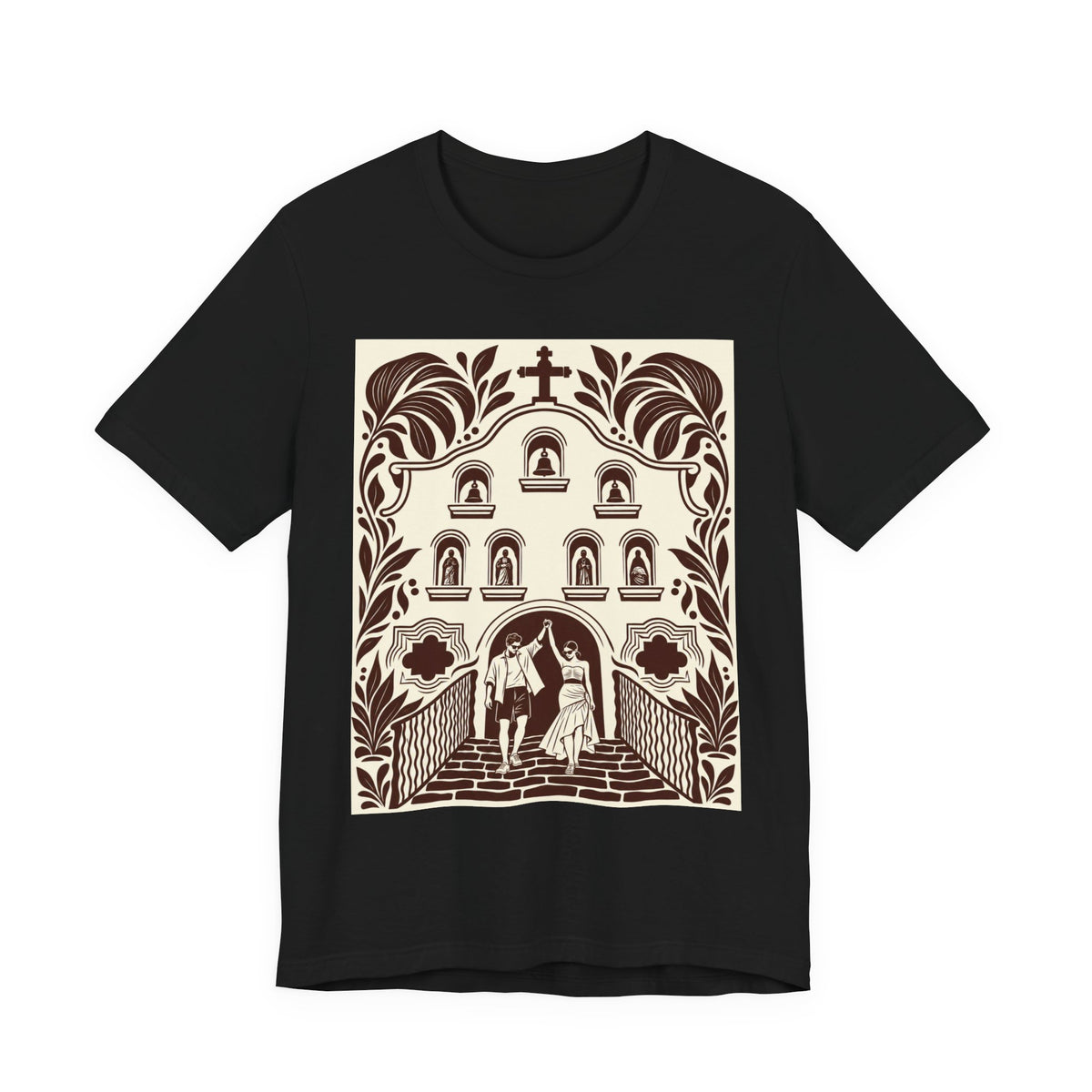 Destination Wedding | Romantic Chapel  Lino Cut T-Shirt | LinoRock